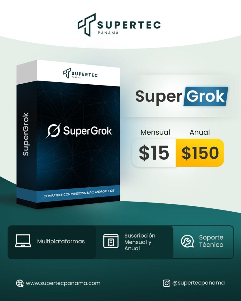 Super Grok - suscripción de IA de xAI | SuperTec Panamá